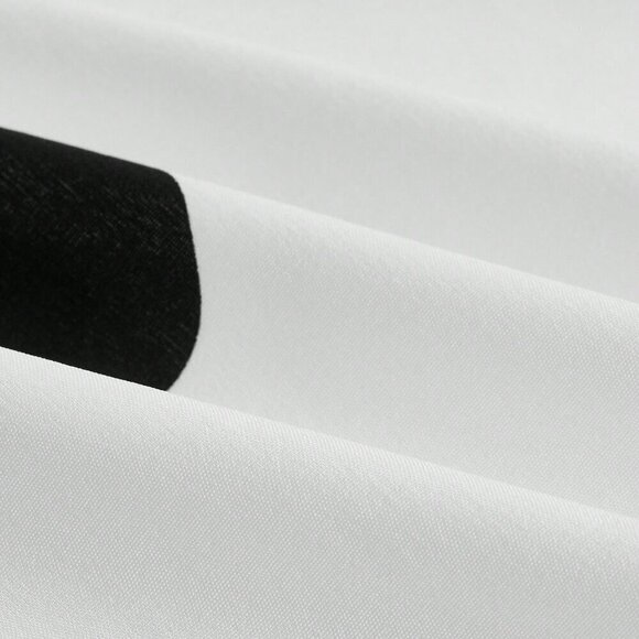 White Casual Women's Long Sleeve Polka Dot Print Loose Shirt - Picture 4 of 5